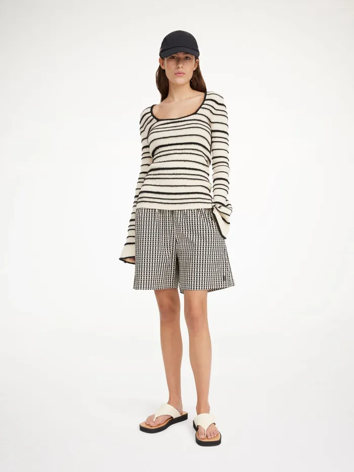 By Malene Birger Shorts Women Siona Organic Cotton Shorts Black Monogram