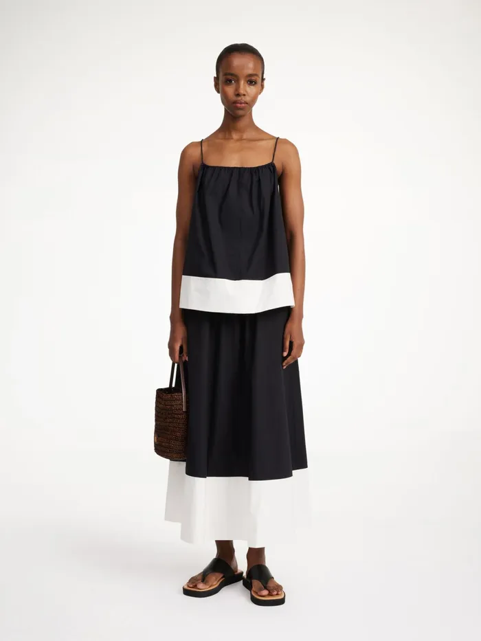 By Malene Birger Skirts Women Pheobes Organic Cotton Skirt Block Stripe Black White By Malene Birger Skirts Women Pheobes Organic Cotton Skirt Block Stripe Black White