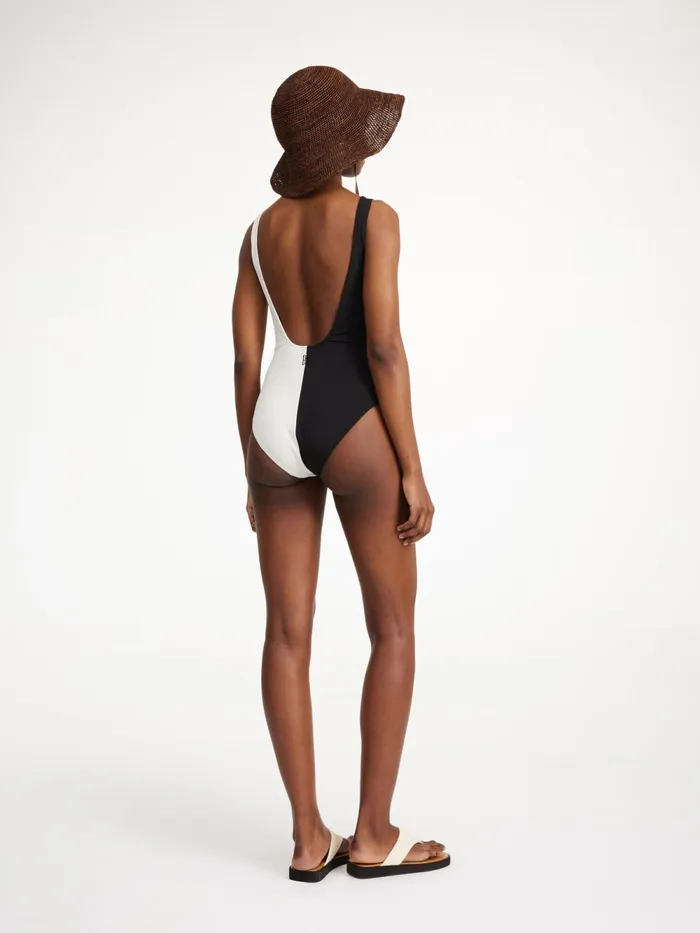 By Malene Birger Swimwear Women Bonday Swimsuit Block Stripe Black White