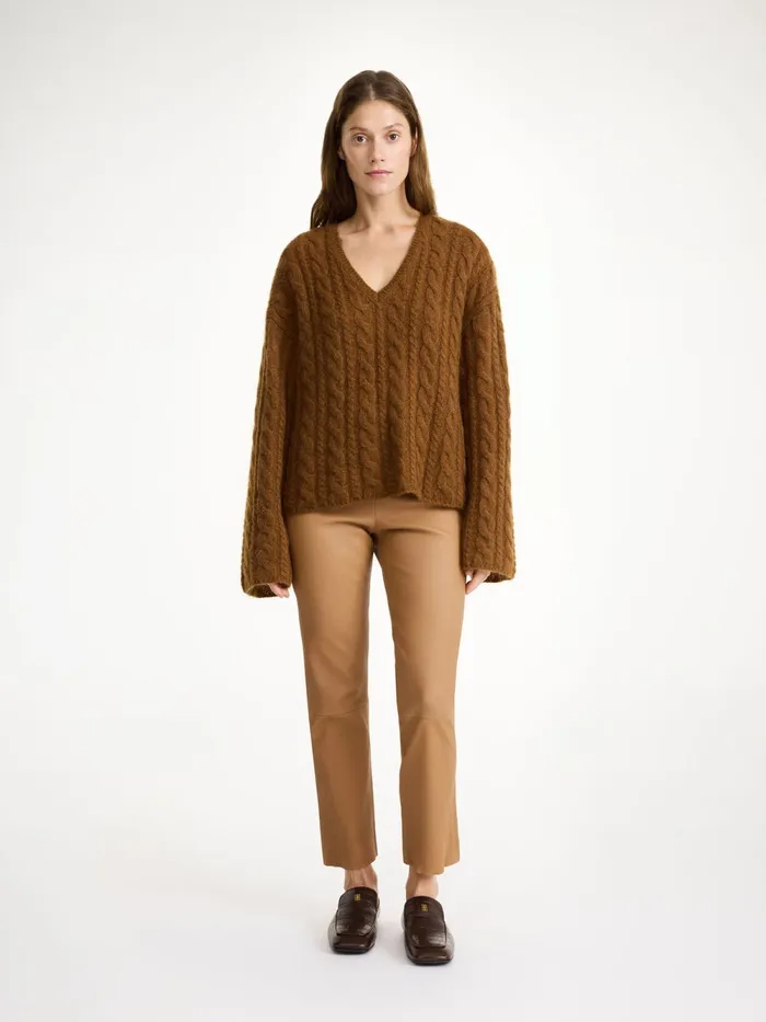 By Malene Birger Trousers Women Florentina Leather Trousers Raw Sugar