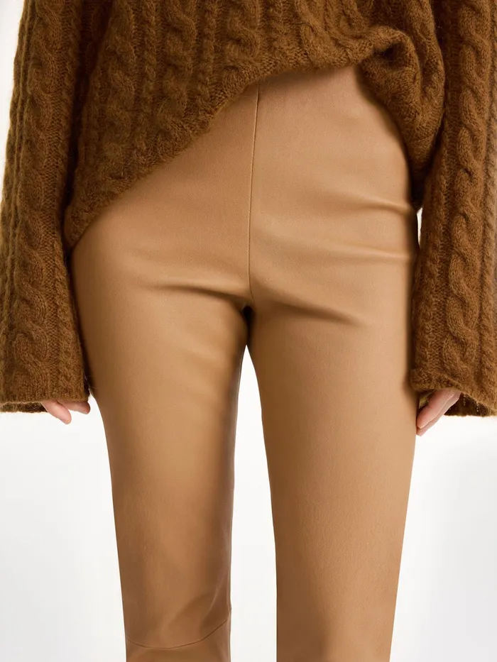By Malene Birger Trousers Women Florentina Leather Trousers Raw Sugar