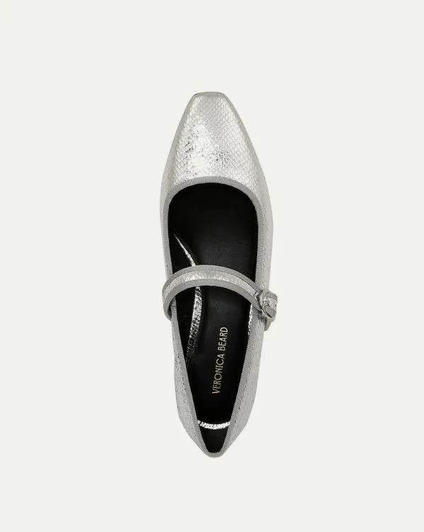 Cade Metallic Mary Jane Ballet Pump Silver Women Veronica Beard Shoes Cade Metallic Mary Jane Ballet Pump Silver Women Veronica Beard Shoes
