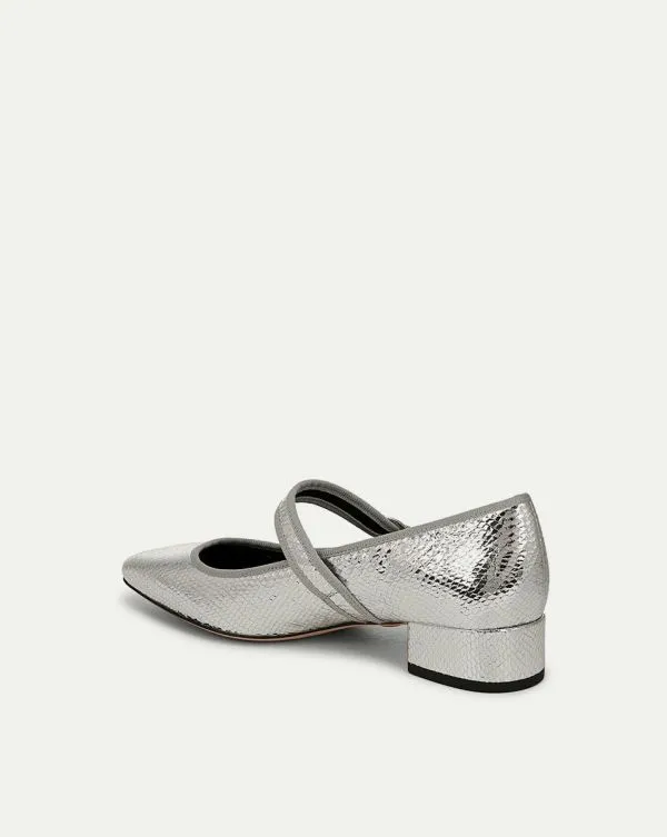 Cade Metallic Mary Jane Ballet Pump Silver Women Veronica Beard Shoes Cade Metallic Mary Jane Ballet Pump Silver Women Veronica Beard Shoes