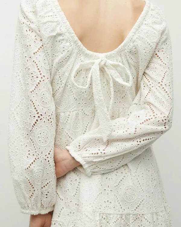 Calibra Eyelet Dress White Women Veronica Beard Dresses