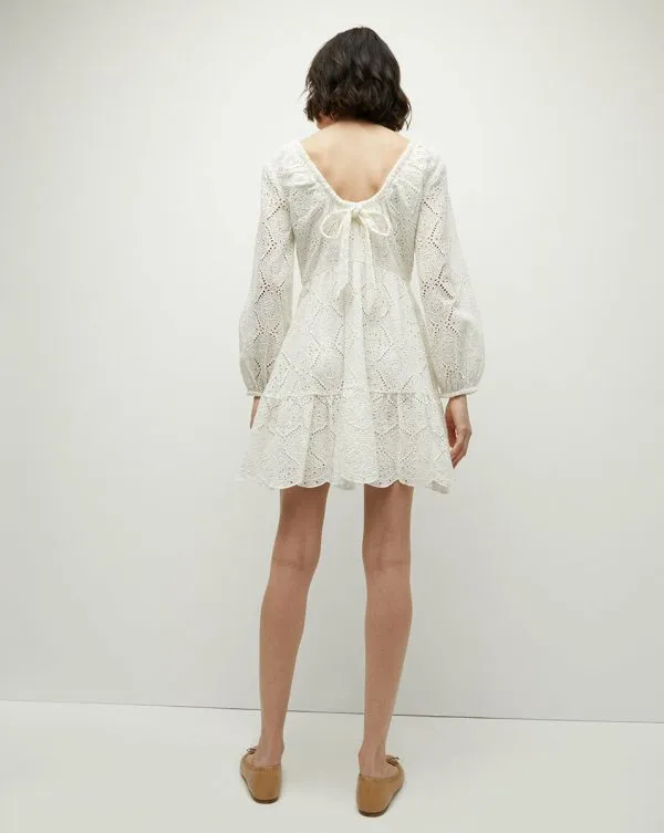 Calibra Eyelet Dress White Women Veronica Beard Dresses