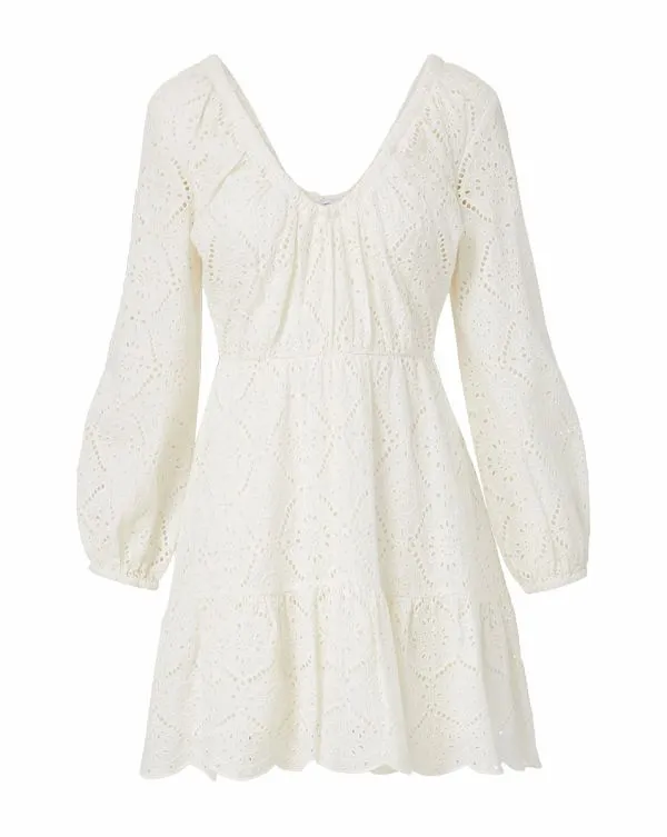Calibra Eyelet Dress White Women Veronica Beard Dresses