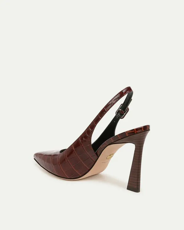 Callie CrocEmbossed Slingback Pump Sepia Women Veronica Beard Shoes Callie CrocEmbossed Slingback Pump Sepia Women Veronica Beard Shoes
