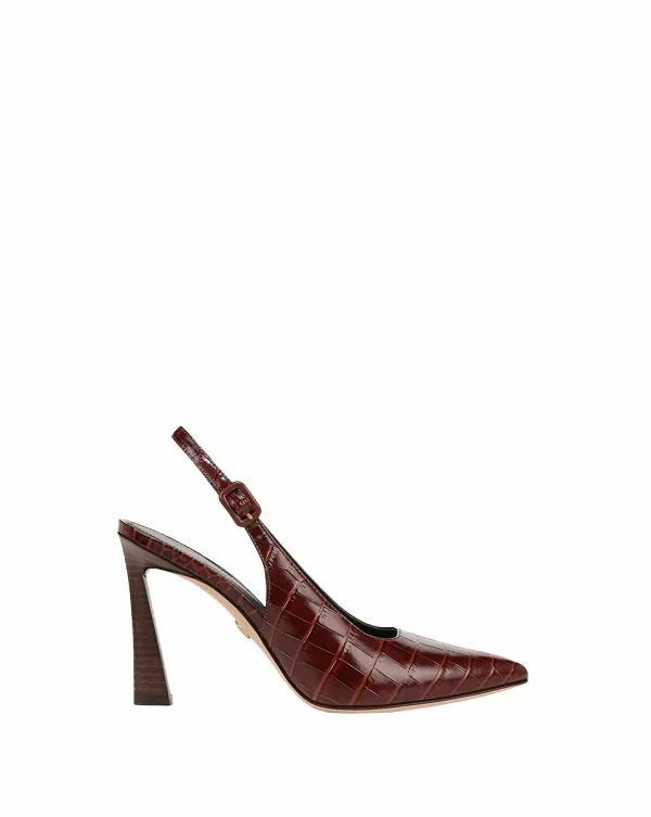Callie CrocEmbossed Slingback Pump Sepia Women Veronica Beard Shoes Callie CrocEmbossed Slingback Pump Sepia Women Veronica Beard Shoes