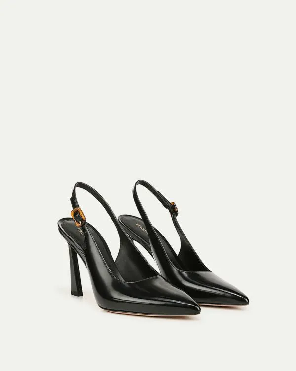 Callie Leather Slingback Pump Black Women Veronica Beard Shoes