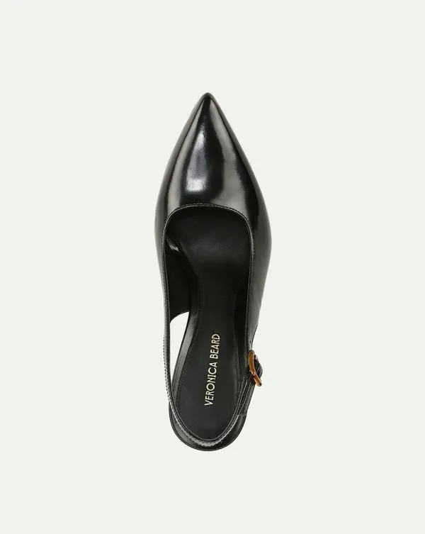 Callie Leather Slingback Pump Black Women Veronica Beard Shoes