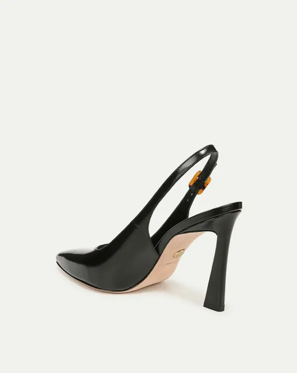 Callie Leather Slingback Pump Black Women Veronica Beard Shoes