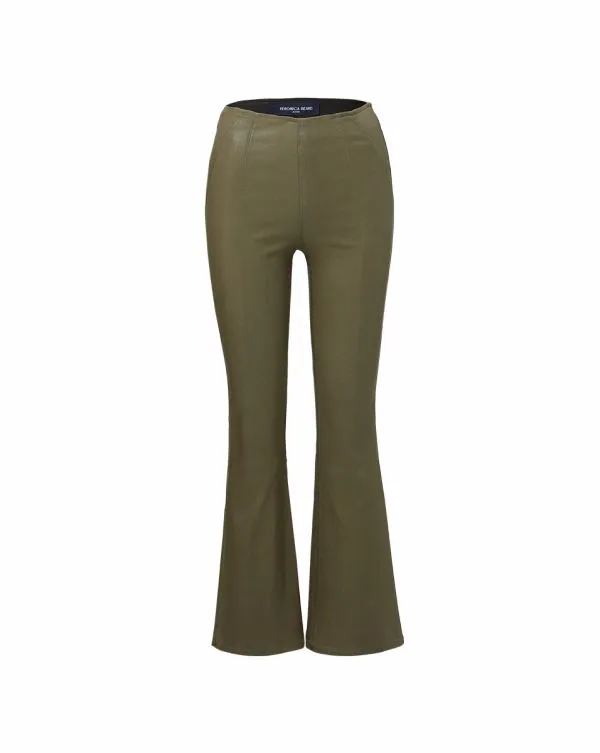 Carson Coated OffDuty KickFlare Jean Army High Gloss Women Veronica Beard Jeans