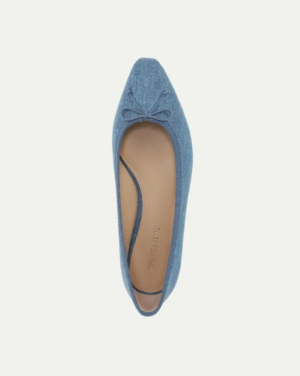 Catherine Denim Ballet Flat Blue Women Veronica Beard Shoes Catherine Denim Ballet Flat Blue Women Veronica Beard Shoes