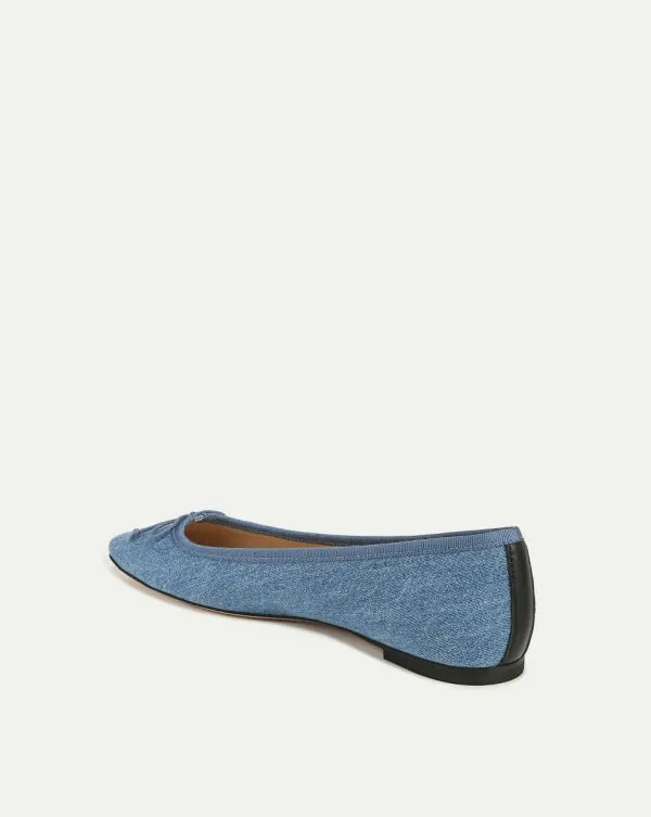 Catherine Denim Ballet Flat Blue Women Veronica Beard Shoes Catherine Denim Ballet Flat Blue Women Veronica Beard Shoes