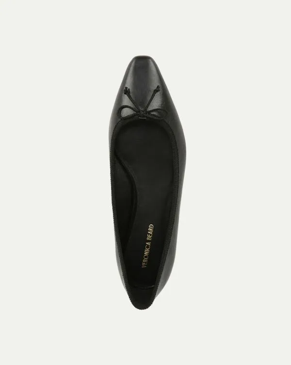Catherine Leather Ballet Flat Black Women Veronica Beard Shoes