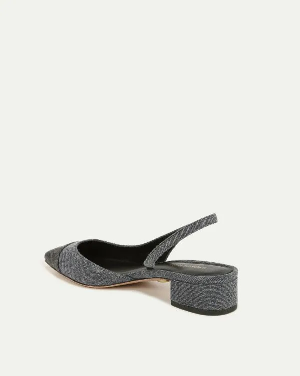 Cecile Denim CapToe Slingback Blueandblack Women Veronica Beard Shoes