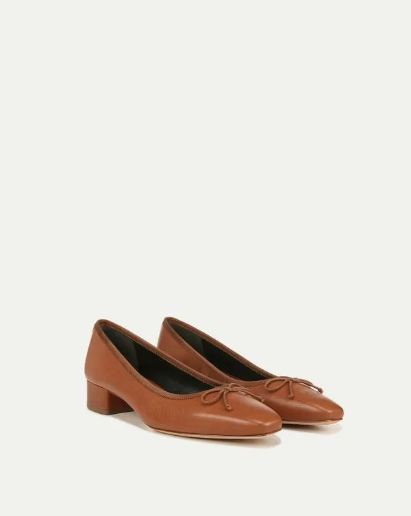 Cecile Leather Ballet Pump Caramel Women Veronica Beard Shoes Cecile Leather Ballet Pump Caramel Women Veronica Beard Shoes