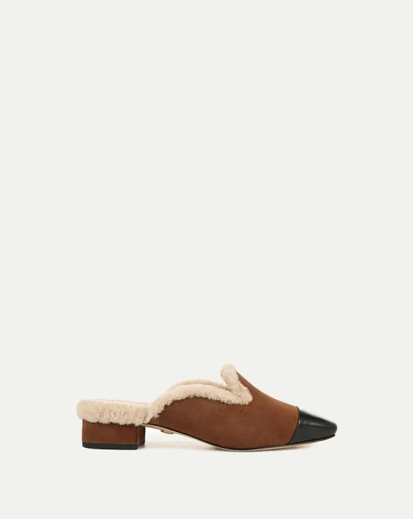 Cecile Shearling Mule Cedar Women Veronica Beard Shoes