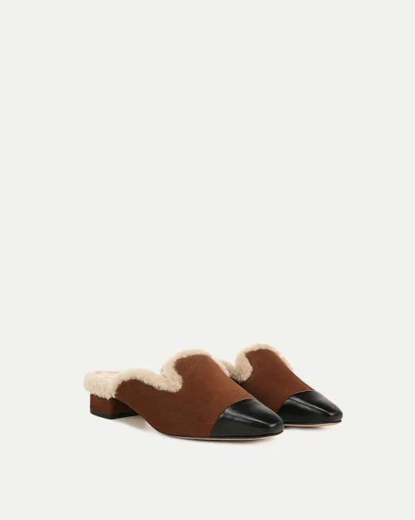 Cecile Shearling Mule Cedar Women Veronica Beard Shoes Cecile Shearling Mule Cedar Women Veronica Beard Shoes