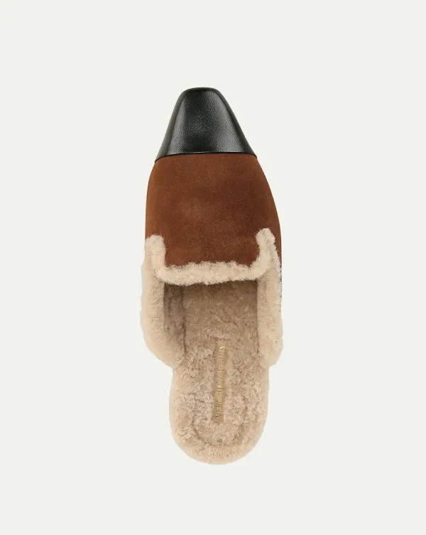 Cecile Shearling Mule Cedar Women Veronica Beard Shoes Cecile Shearling Mule Cedar Women Veronica Beard Shoes