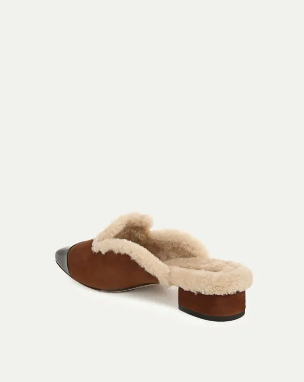 Cecile Shearling Mule Cedar Women Veronica Beard Shoes Cecile Shearling Mule Cedar Women Veronica Beard Shoes