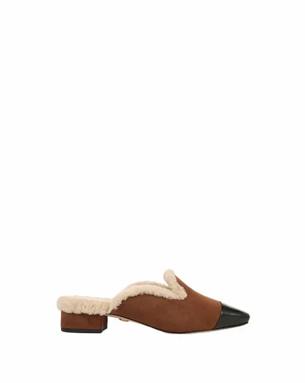 Cecile Shearling Mule Cedar Women Veronica Beard Shoes Cecile Shearling Mule Cedar Women Veronica Beard Shoes