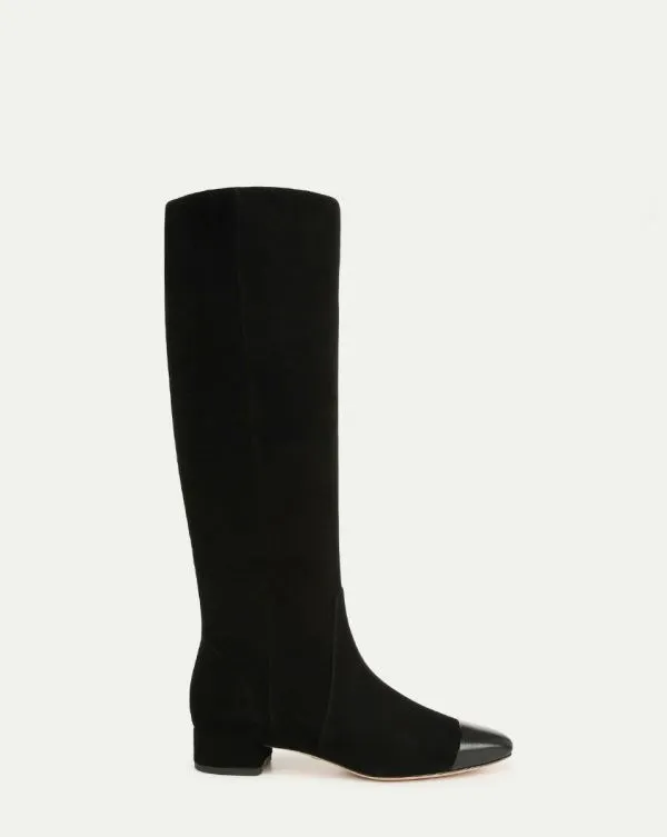Cecile Suede Tall Boot Black Women Veronica Beard Shoes