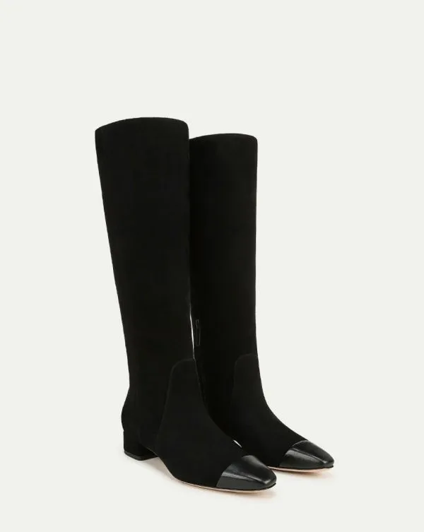 Cecile Suede Tall Boot Black Women Veronica Beard Shoes Cecile Suede Tall Boot Black Women Veronica Beard Shoes