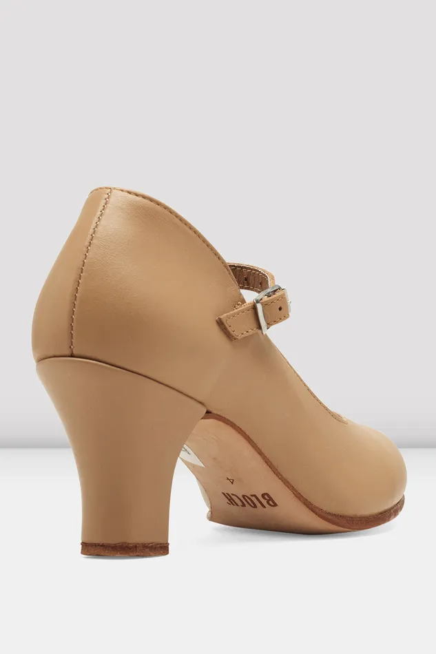 Character Ladies Cabaret Character Shoes Tan Leather Bloch Adult