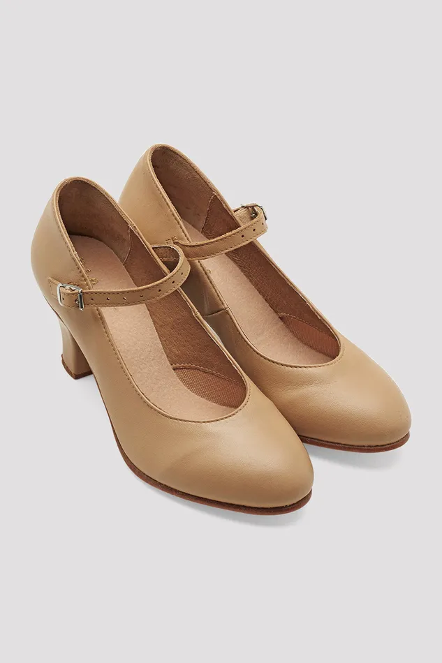 Character Ladies Cabaret Character Shoes Tan Leather Bloch Adult