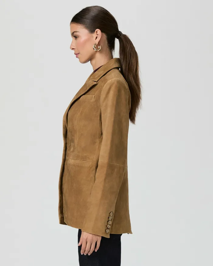 Charli Blazer 8211 Tobacco Suede Women Jackets and Coats PAIGE