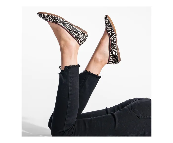 Chaste Ballet Zebra Calf Hair Flats and SlipOns Hush Puppies Women Chaste Ballet Zebra Calf Hair Flats and SlipOns Hush Puppies Women