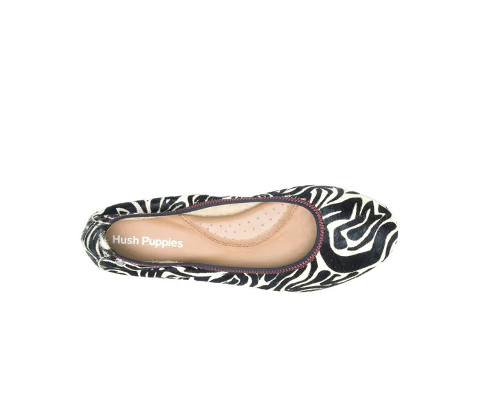 Chaste Ballet Zebra Calf Hair Flats and SlipOns Hush Puppies Women Chaste Ballet Zebra Calf Hair Flats and SlipOns Hush Puppies Women