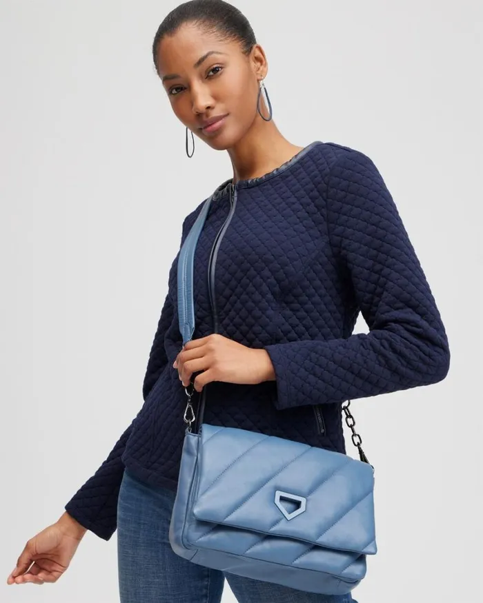 Chico039s Bags Blue Quilted Bag Blue Echo 8211 Shoes and Accessories