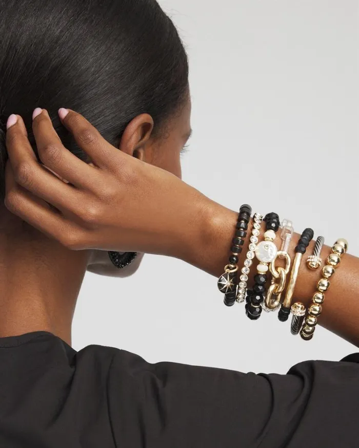 Chico039s Bracelets Black Agate Drop Off Stretch Bracelet Black 8211 Shoes and Accessories Chico039s Bracelets Black Agate Drop Off Stretch Bracelet Black 8211 Shoes and Accessories