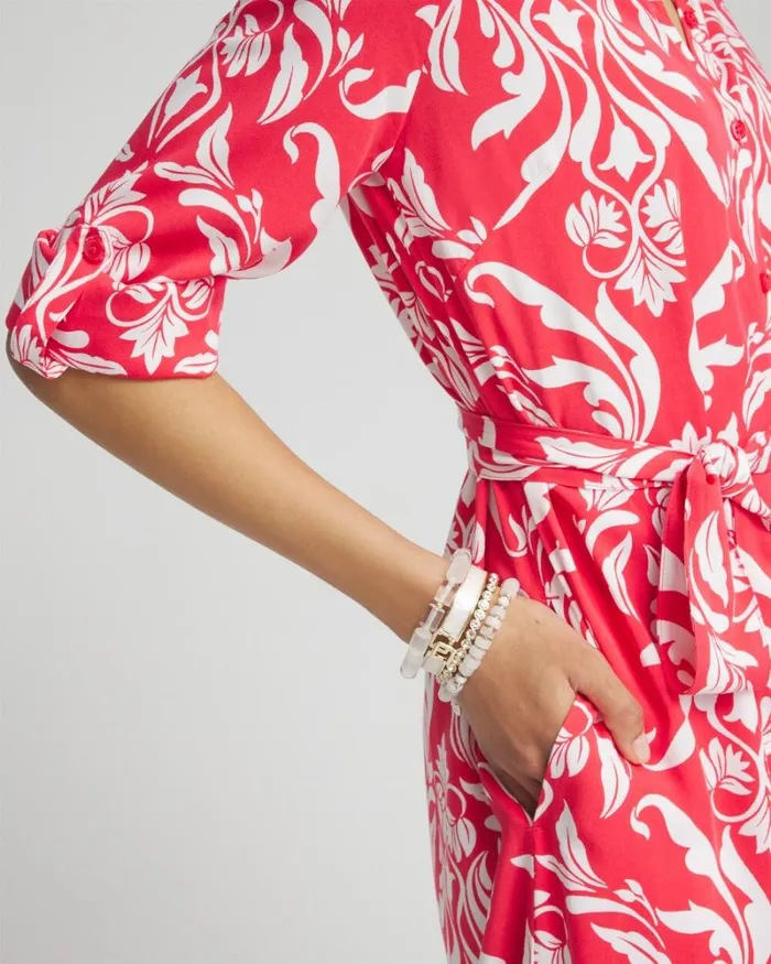 Chico039s Dresses Silk Blend Roll Tab Shirt Dress Watermelon Punch 8211 Clothing Chico039s Dresses Silk Blend Roll Tab Shirt Dress Watermelon Punch 8211 Clothing