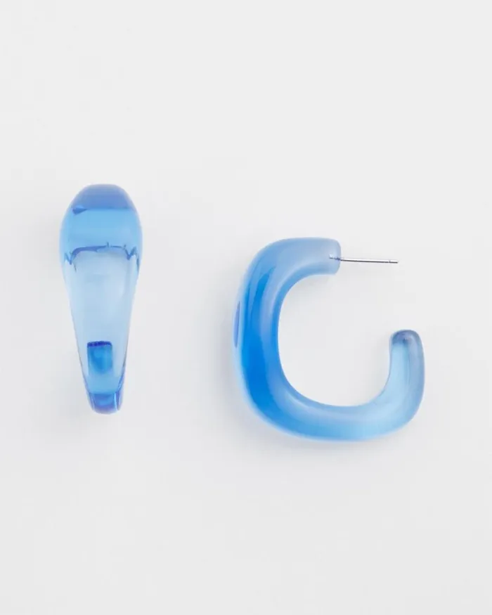 Chico039s Earrings No Droop Blue Lucite Square Hoops Blue 8211 Shoes and Accessories Chico039s Earrings No Droop Blue Lucite Square Hoops Blue 8211 Shoes and Accessories