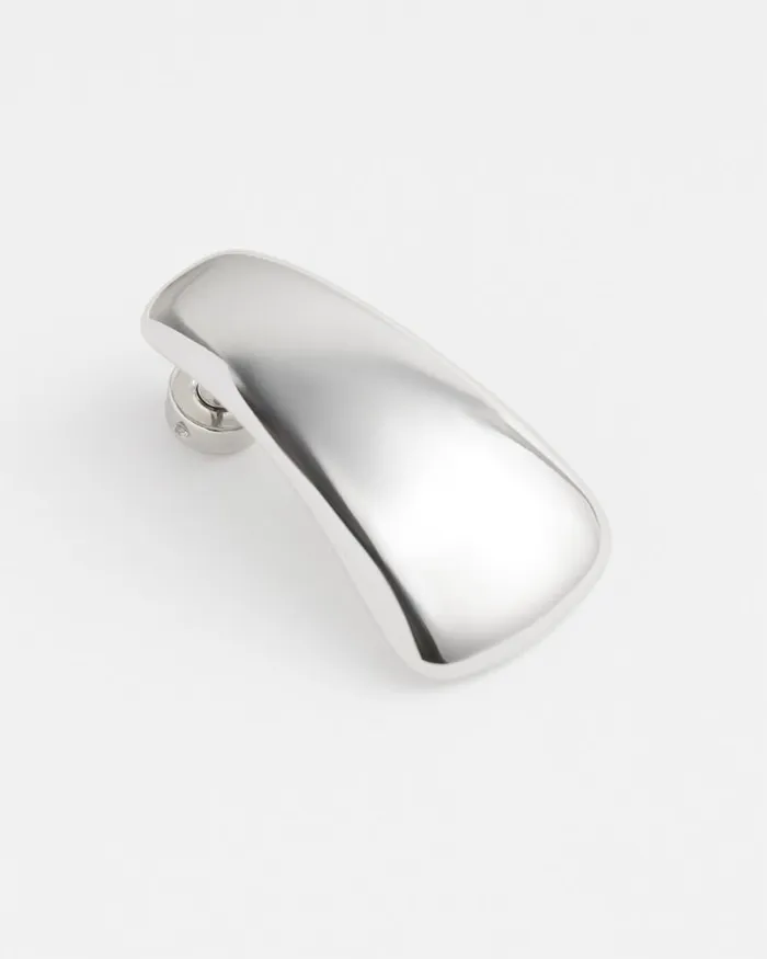 Chico039s Everyday Jewelry Curved Silver Tone Earrings Silver 8211 Shoes and Accessories