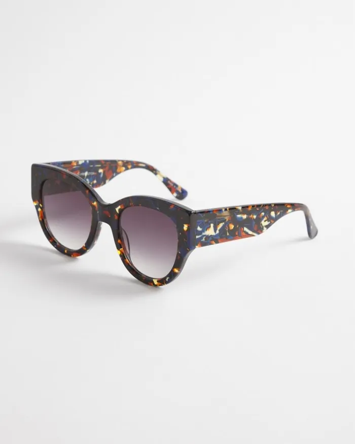 Chico039s Eyewear Blue Faux Tort Cateye Sunglasses Blue 8211 Shoes and Accessories