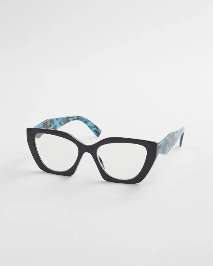 Chico039s Eyewear Blue Faux Tort Readers Blue 8211 Shoes and Accessories