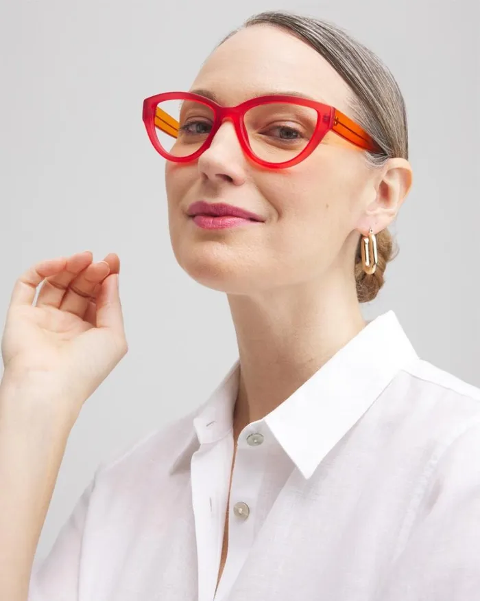 Chico039s Eyewear Orange Cateye Readers Orange 8211 Shoes and Accessories