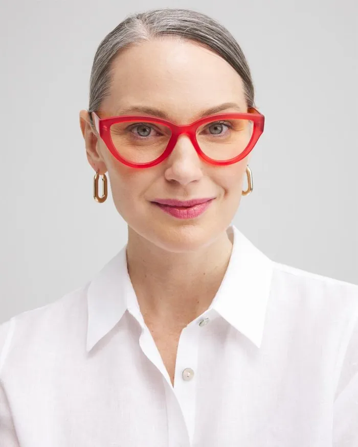 Chico039s Eyewear Orange Cateye Readers Orange 8211 Shoes and Accessories