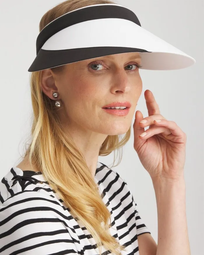 Chico039s Hats Neema Sun Visor Black 8211 Shoes and Accessories