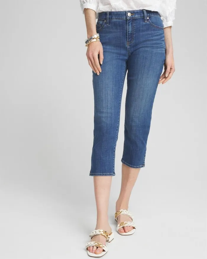 Chico039s Jeans and Denim Girlfriend 21034 Capris Blue Springs Indigo 8211 Clothing
