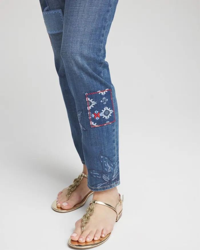 Chico039s Jeans and Denim Girlfriend Patchwork Ankle Jeans Palace Indigo 8211 Clothing Chico039s Jeans and Denim Girlfriend Patchwork Ankle Jeans Palace Indigo 8211 Clothing
