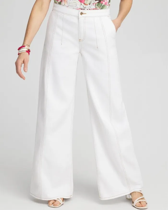 Chico039s Matching Sets High Rise Palazzo Jeans Alabaster 8211 Clothing