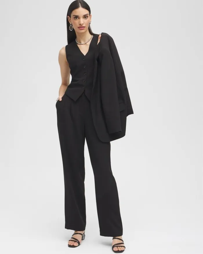 Chico039s Pants Black Label Pleated Trousers Black 8211 Clothing