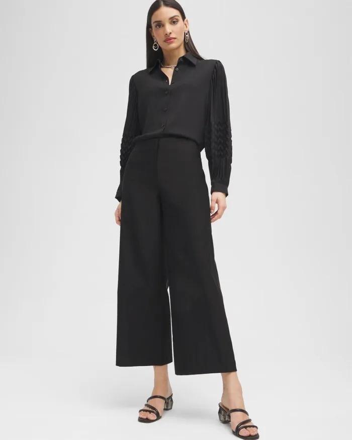 Chico039s Pants Black Label Wide Leg Cropped Pants Black 8211 Clothing
