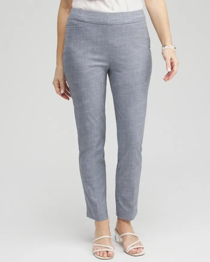 Chico039s Pants Brigitte Heather Print Ankle Pants Classic Navy 8211 Clothing