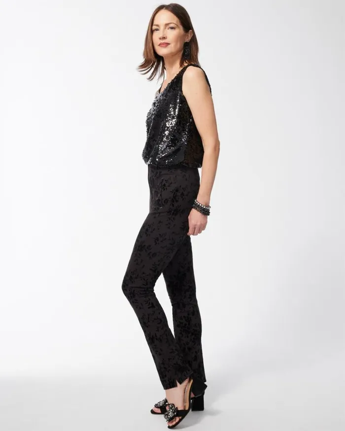 Chico039s Pants Juliet Floral Ankle Pants Black 8211 Clothing
